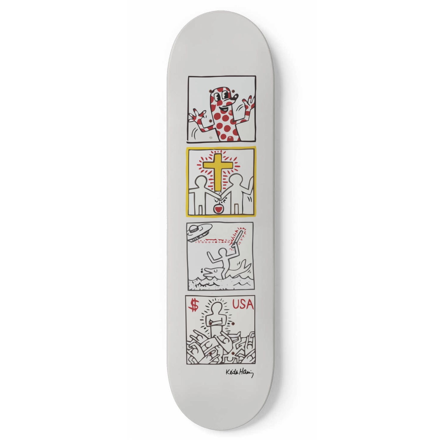 Keith Haring - One Man Show - White Deck - Skateboard Wall Art