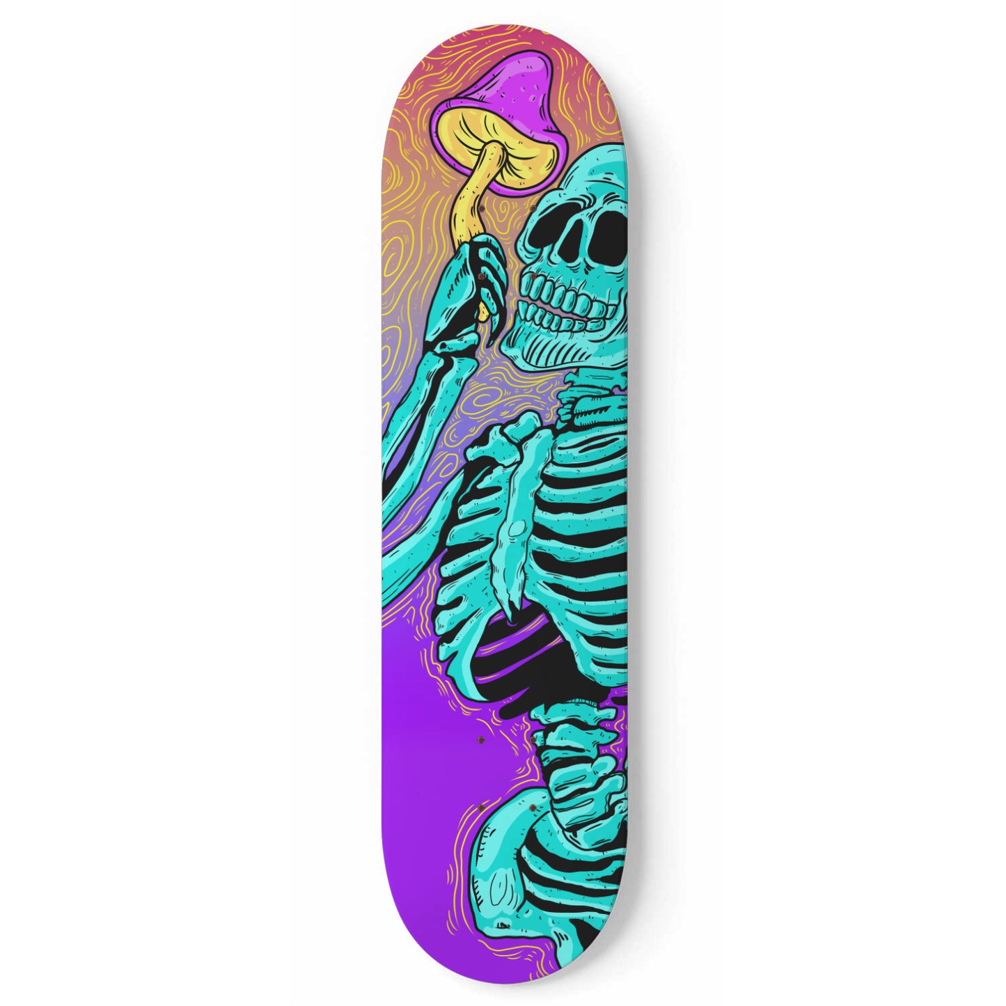 Psychedelic Skeleton - Skateboard Wall Art by PolymorphClub