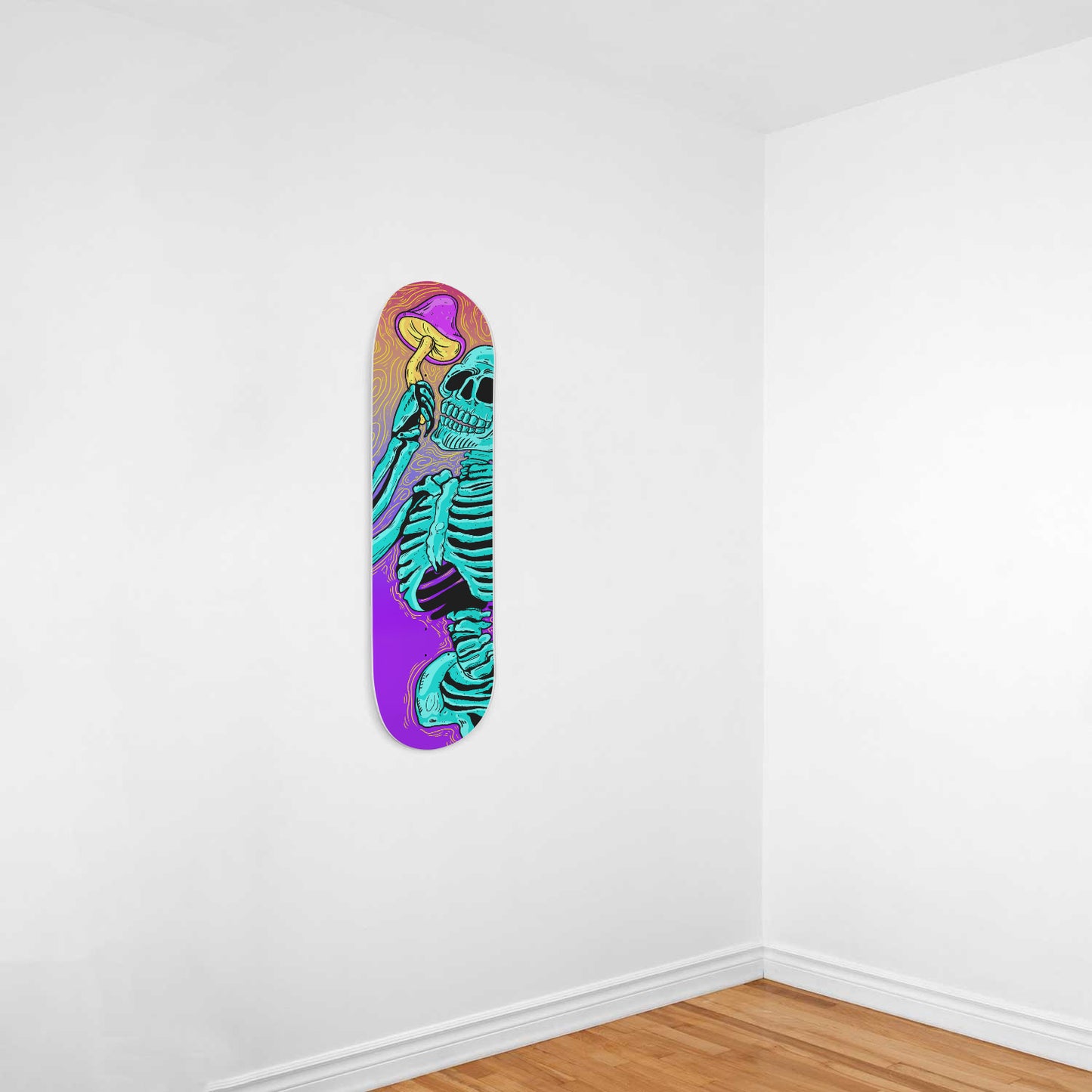 Psychedelic Skeleton - Skateboard Wall Art by PolymorphClub