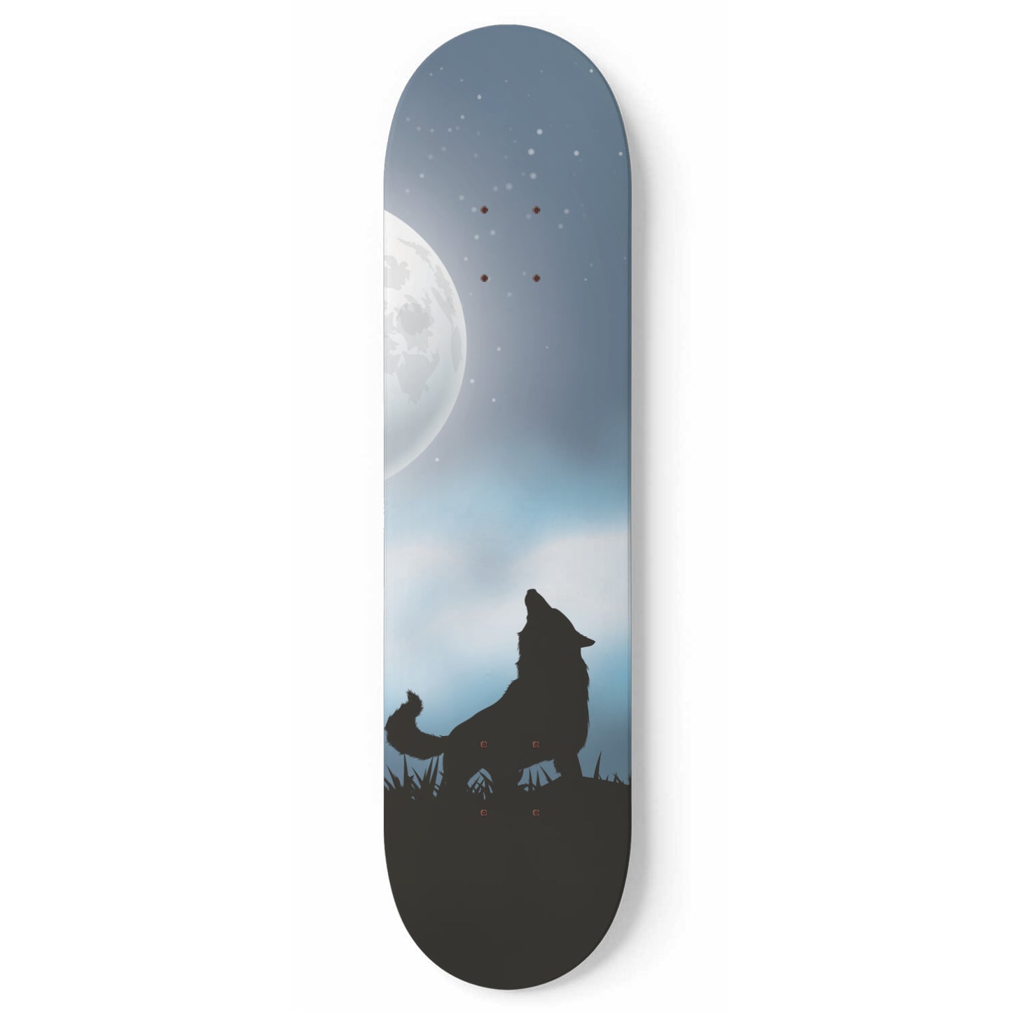 Wolf Howling at Night - Skateboard Wall Art