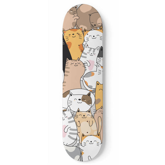 Cute Cartoon Cat Inspired -'Kawaii kitties' -Skateboard Wall Art