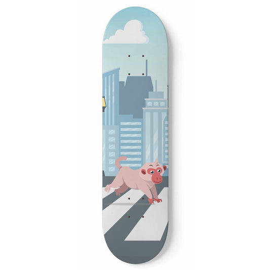Adorable Monkey Crossing New Horizon - Skateboard Wall Art