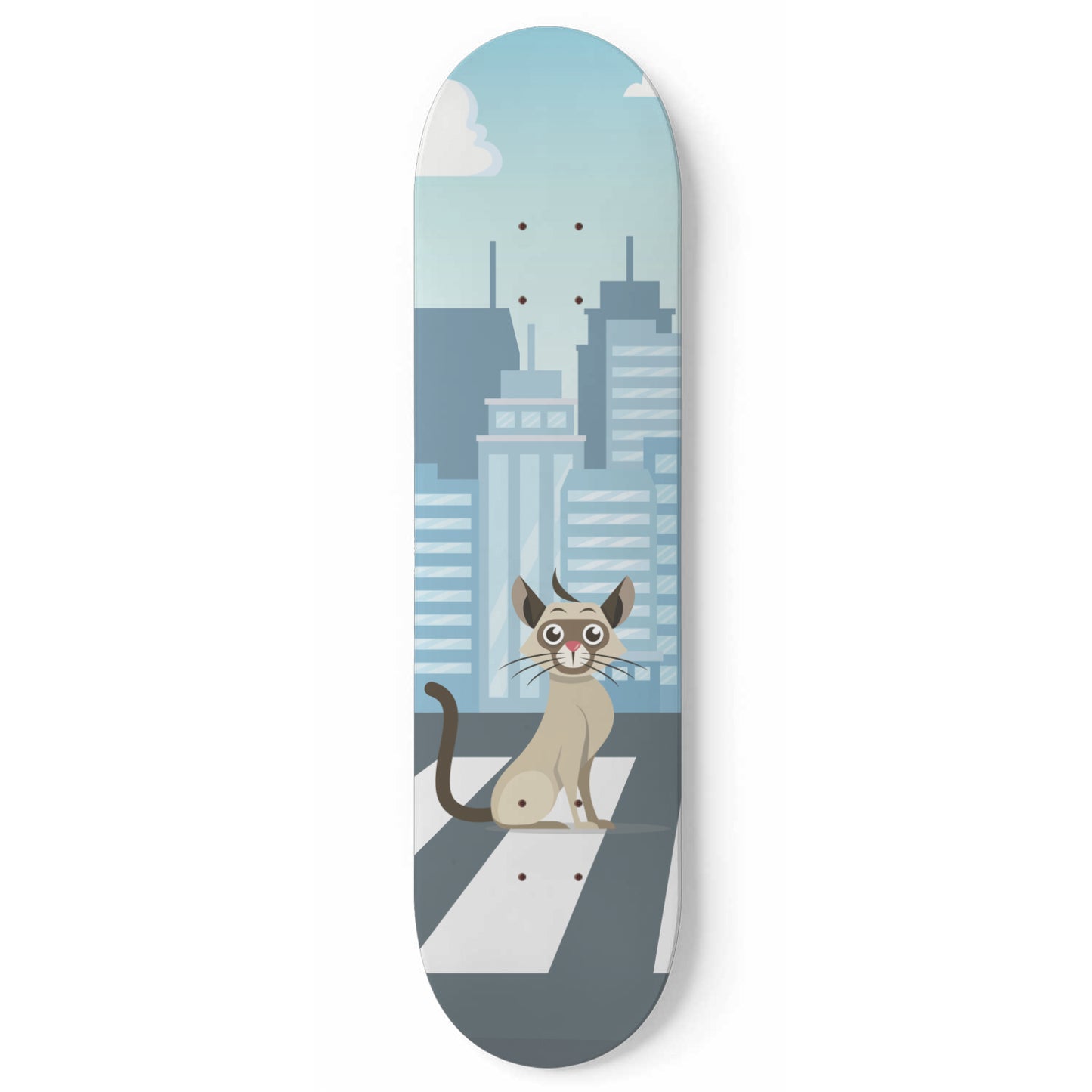 Adorable Cat Crossing New Horizon - Skateboard Wall Art