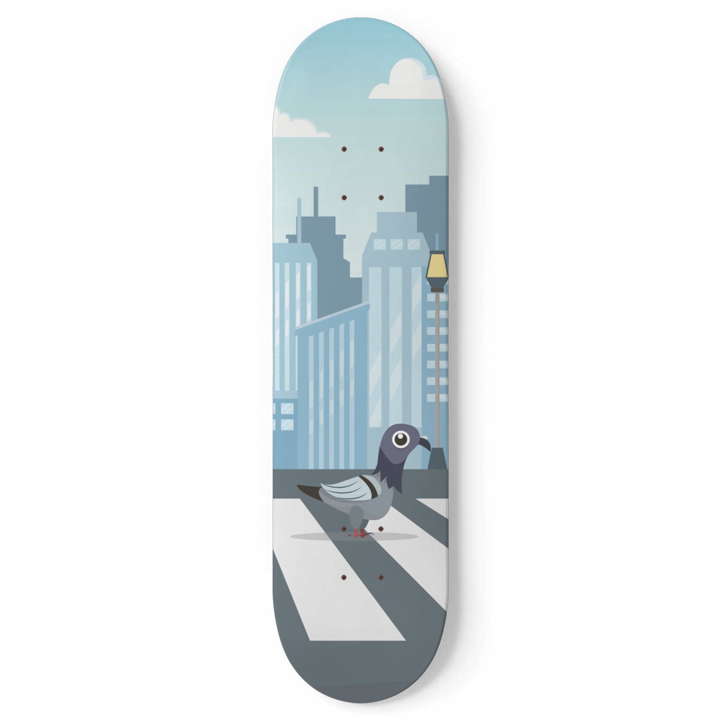 Adorable Pigeon Crossing New Horizon - Skateboard Wall Art