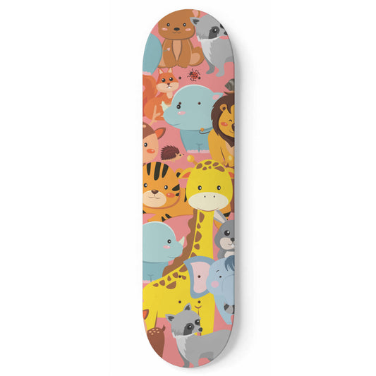 Safari Animal Friends - Skateboard Wall Art