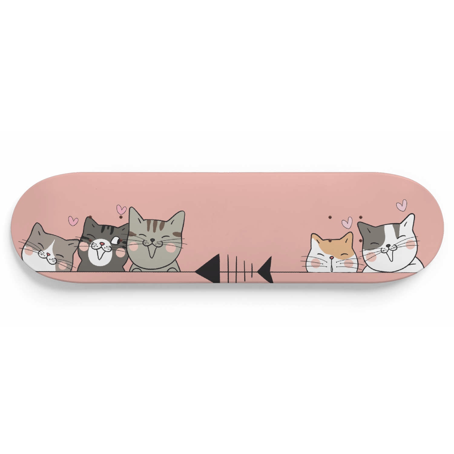 Set of Different Cute Cartoon Cats - Skateboard Wall Art