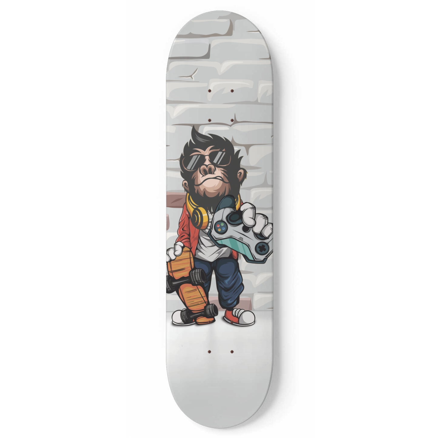 Geek Monkey Inspired - 'Monkey Gamer' Art - Skateboard Wall Art