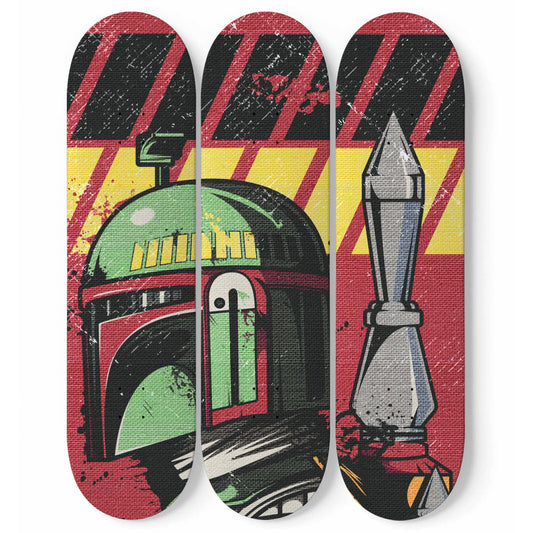 Star Wars Man - Boba Fett Art - 3 Piece Skateboard Wall Art