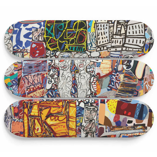 Jean DuBuffet, 'M??le moments, 1976' | 3 Set of Skateboard Wall Art