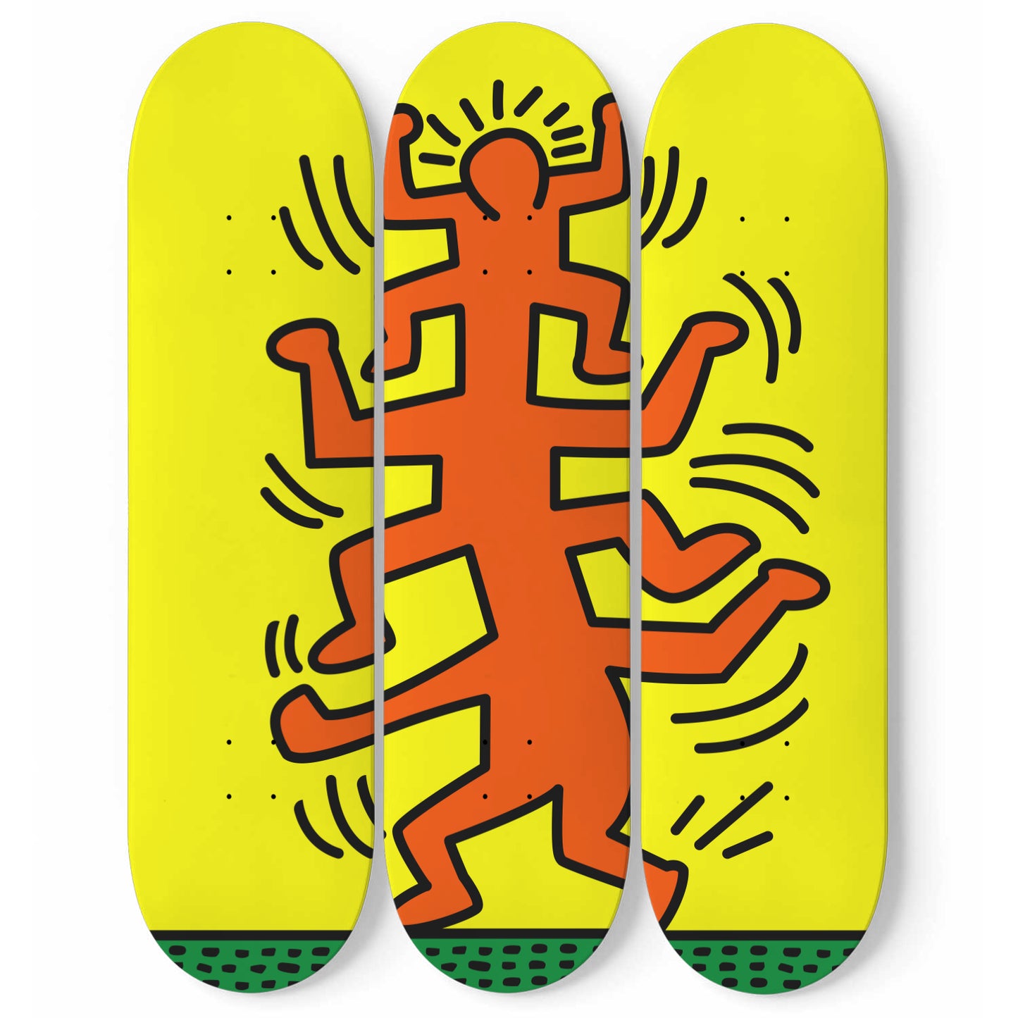 Keith Haring - Growing - 3 Piece Skateboard Wall Art