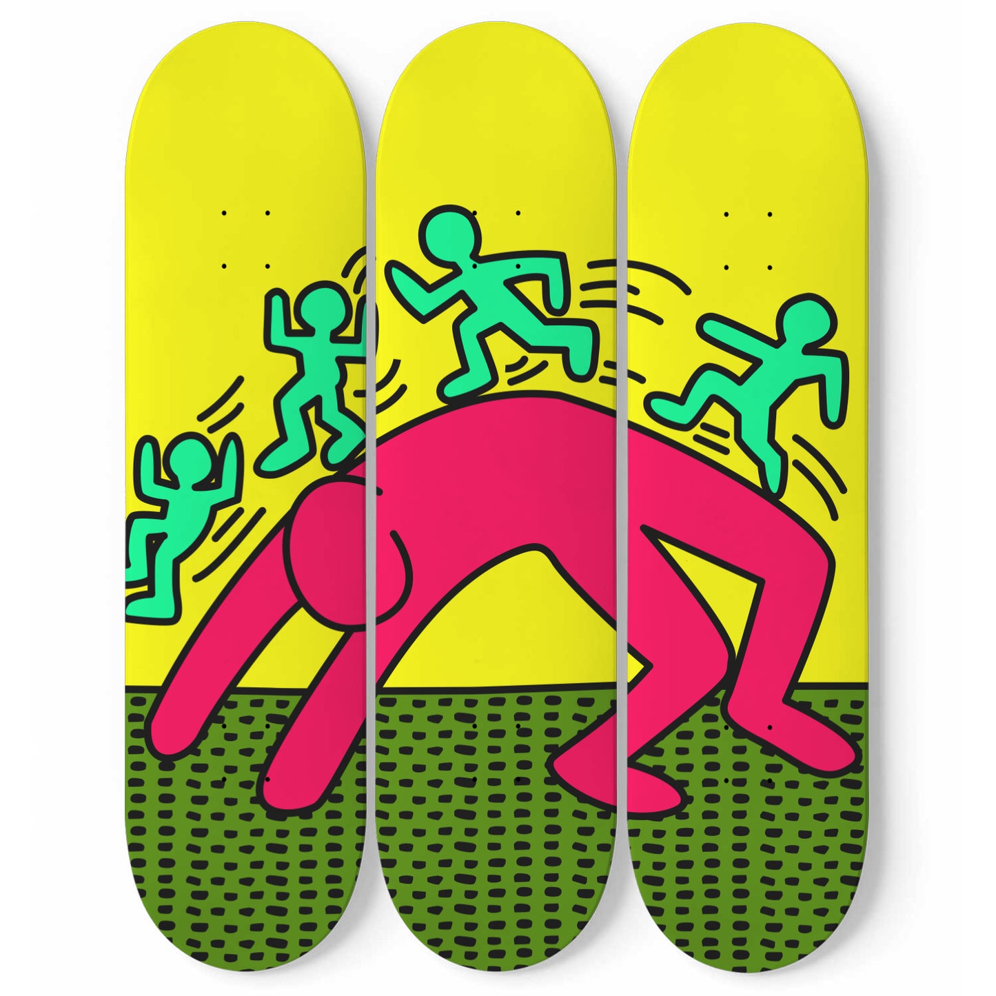 The Universe of Keith Haring -3 Piece Skateboard Wall Art