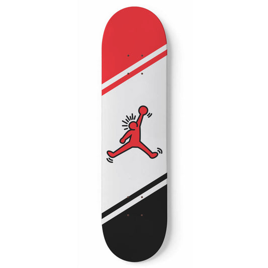 Keith Haring - Red Jumpman Jordan Design Art-  Skateboard Wall Art