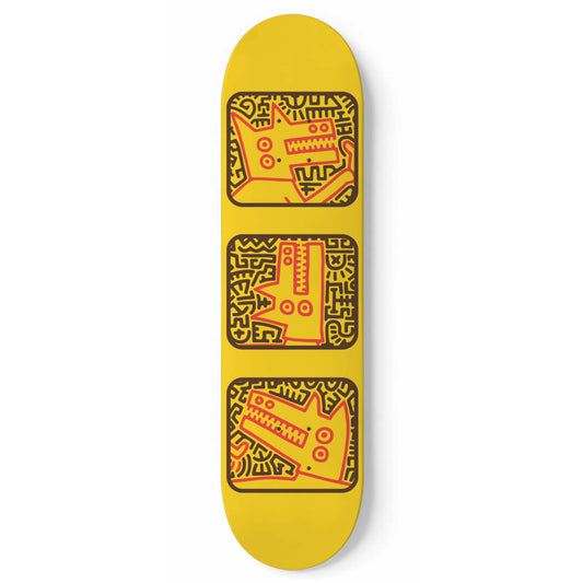 Keith Haring - Three Monsters Design Art - Skateboard Wall Art