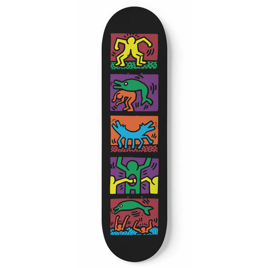 Keith Haring - 1989 Retrospect Black Edition - Skateboard Wall Art