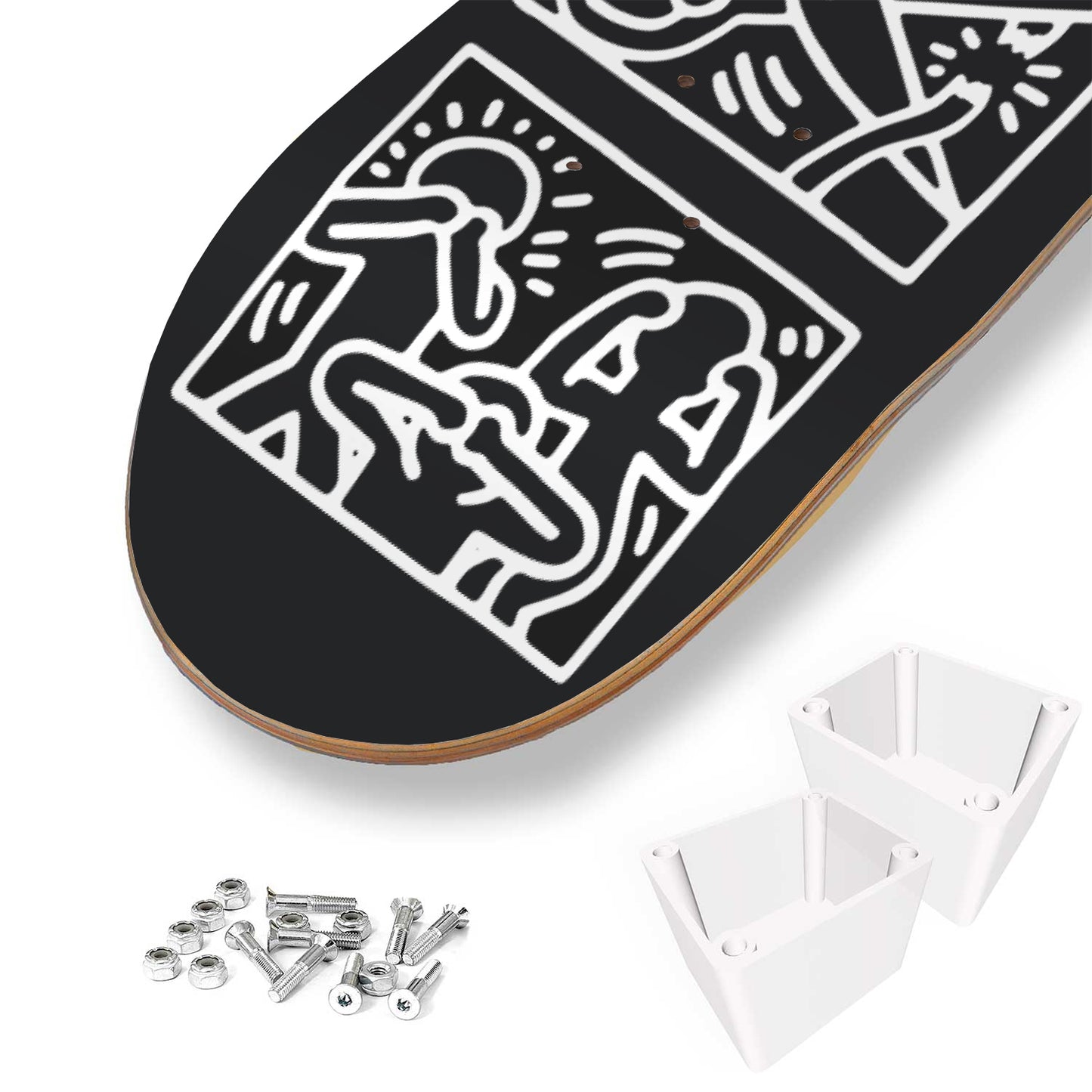 Keith Haring - 1989 Retrospect Black and White Edition - Skateboard Wall Art