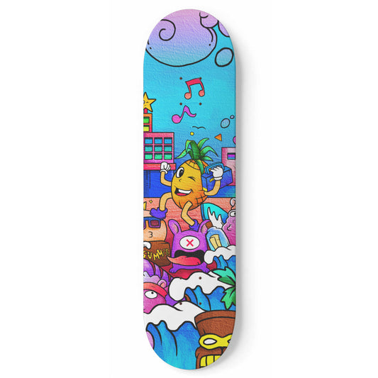 Beach Music Doodle - 1 Piece Skateboard Wall Art