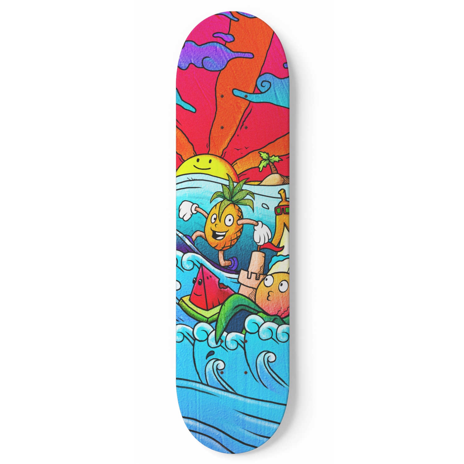 Tropical Surfer Doodle - Skateboard Wall Art – Skateboard Artsy