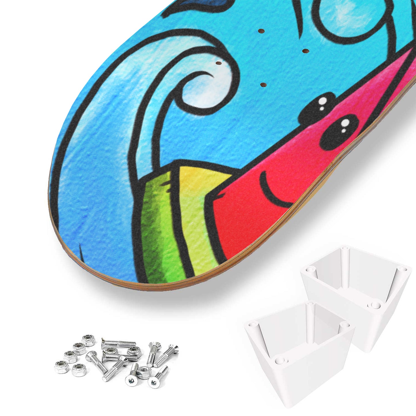 Tropical Surfer Doodle - 3 Piece Skateboard Wall Art