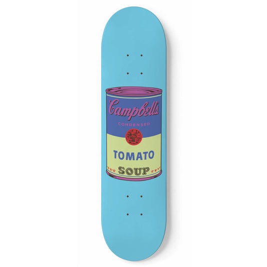 Andy Warhol Inspired - Campbell Tomato Retro Blue Soup Can Skateboard Wall Art