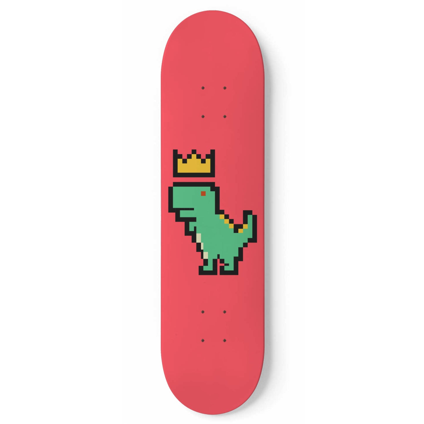 Dino on Pink | Wall Art -Punky Dino | Dinosaur Inspired | 1 Piece Skateboard Wall Art, Deck Art | Wall Hanging Decor | Custom Printed Wall Art