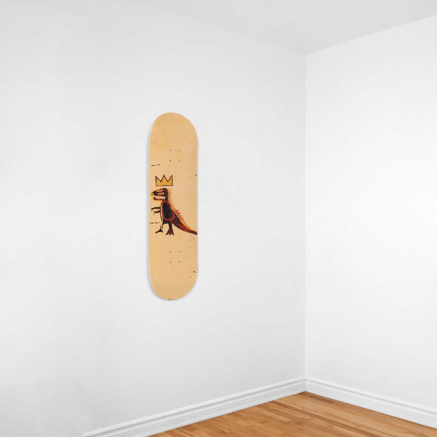 Dino on the Sand | Wall Art - Punky Dino | Dinosaur Inspired | 1 Piece Skateboard Wall Art, Deck Art | Wall Hanging Decor | Custom Printed Wall Art
