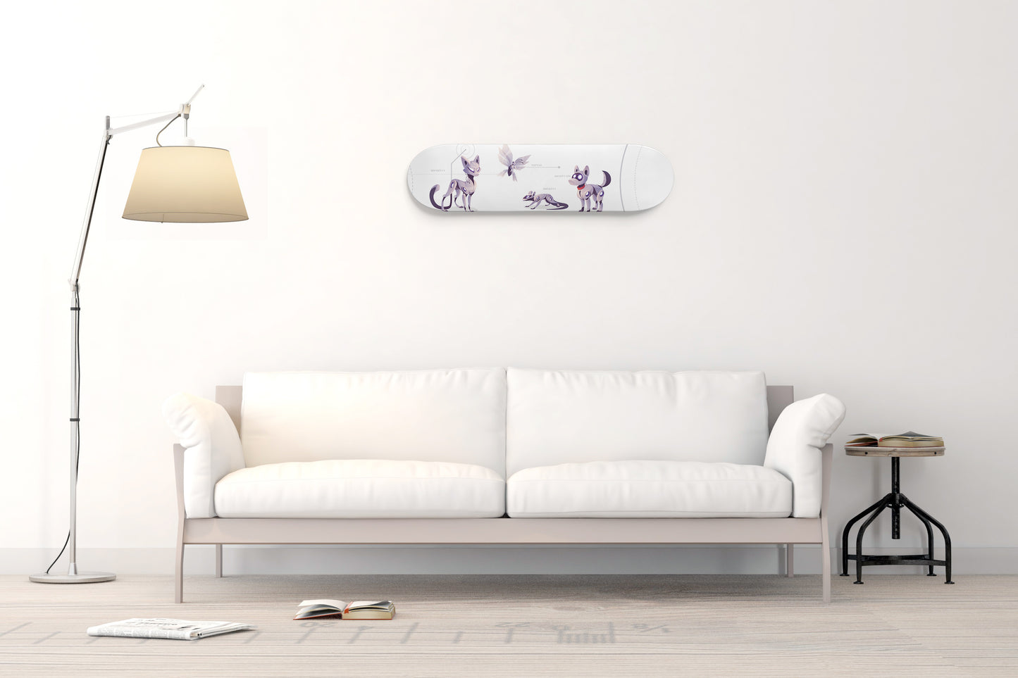 Mechanical Animals inspired - 'Cat, dog, rat and insects wasp robots' - Skateboard Wall Art