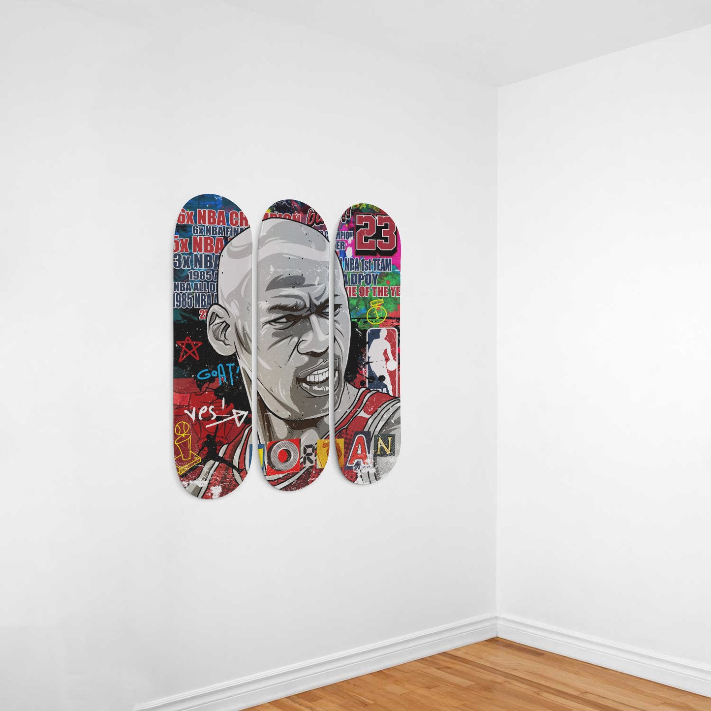 Compilation Graffiti Artwork | 3 - piece Skateboard Wall Art, Accent Gift for Home, Aesthetic Wall Art, Real Pro-Grade Skateboards Art