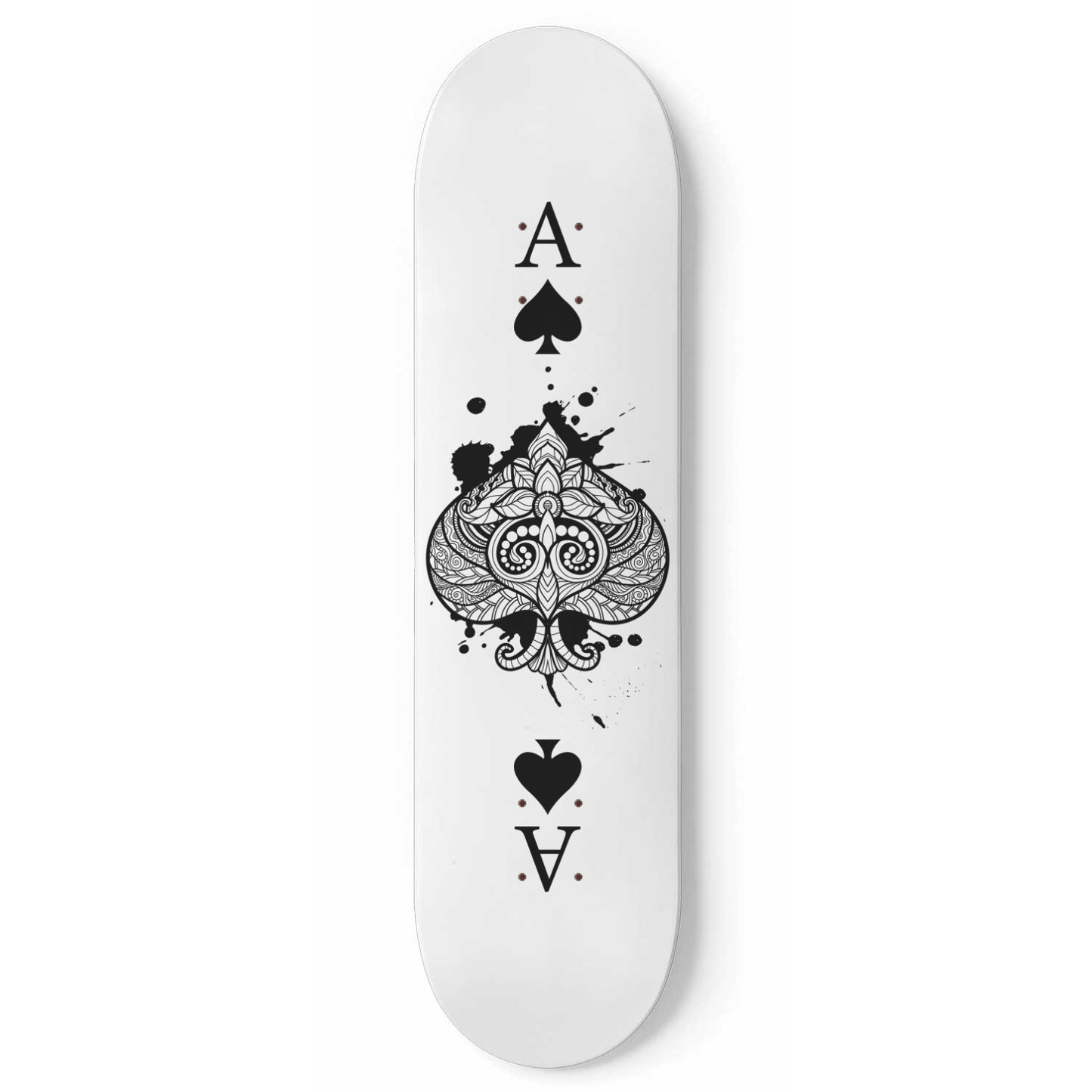 Retro "Black Ace" Trendy Wall Art | 1 - Piece Skateboard Wall Hanging, Retro Aesthetic Print, Black Ace Card Gameroom Wall Decor