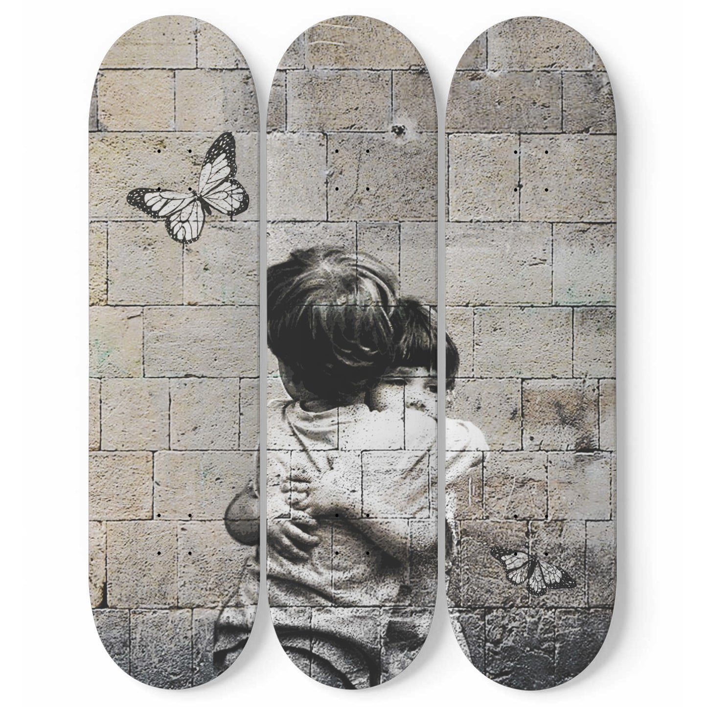 Banksy Art Brother and Sister Love Wall Decor Skateboard Print Gift Ideas for Boyfriend Game Room Wall Hanging