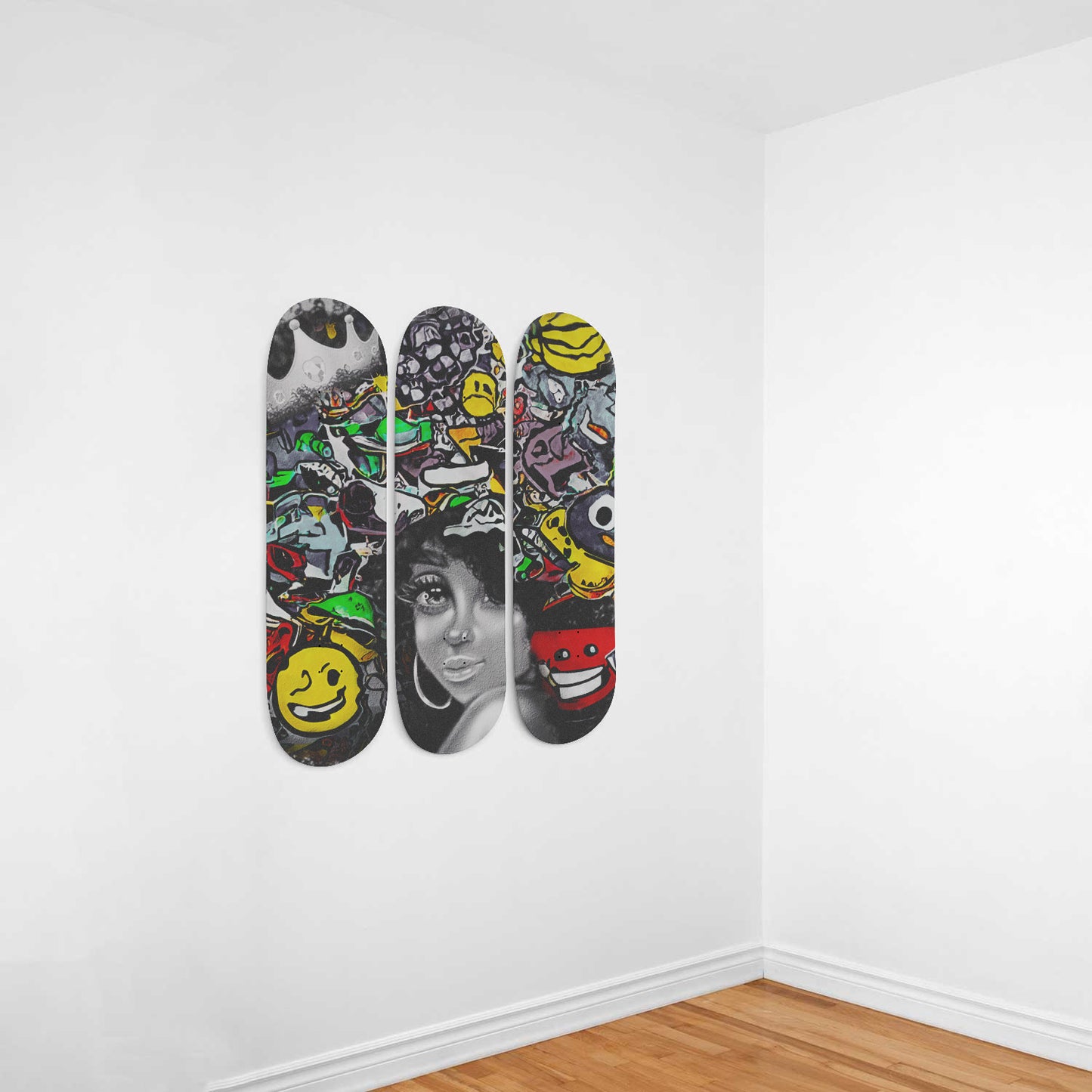 Beautiful Girls Skate Deck Graffiti Wall Art Pop Art Skateboard Print For Home Decoration Wall Hanging