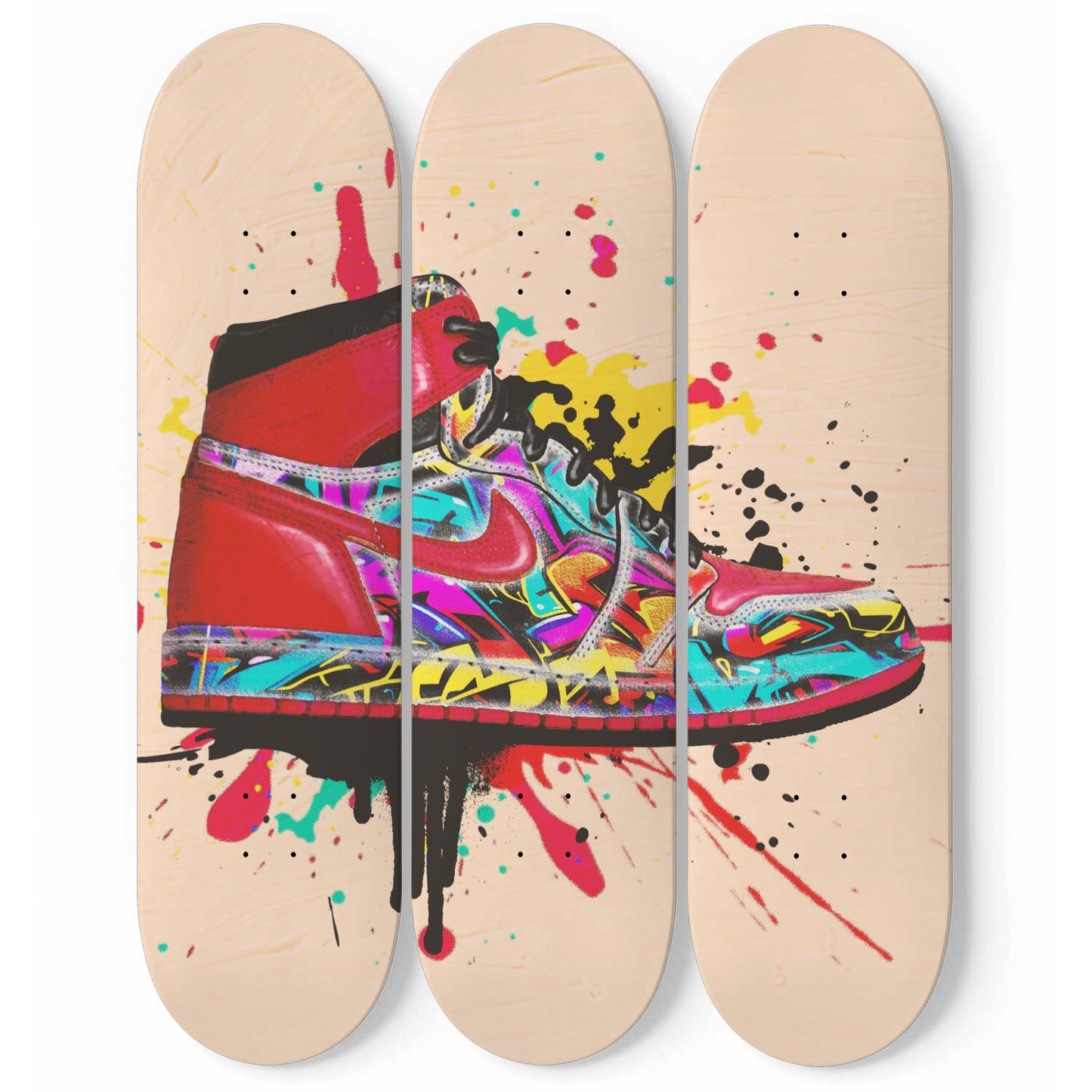 Banksy Sneakers Graffiti Skateboard Wall Art Graffiti Color Sign Gift Ideas For Boyfriend Game Room Decor