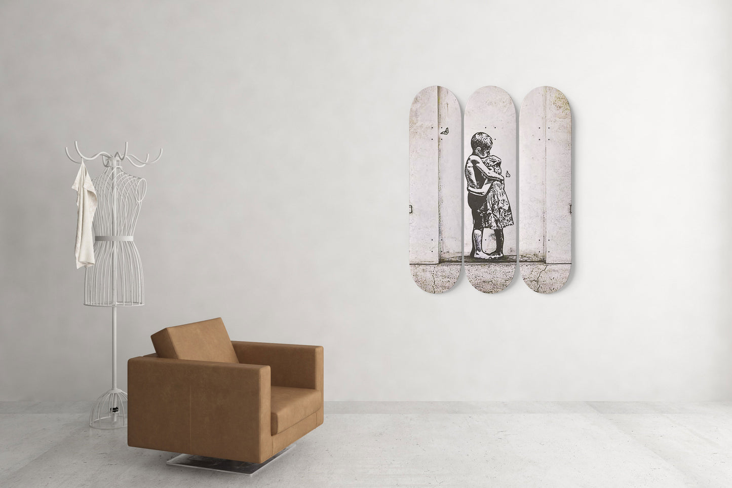 Banksy Brother Sister Love Skateboard Wall Art Banksy Print Maple Wood Street Wall Decor