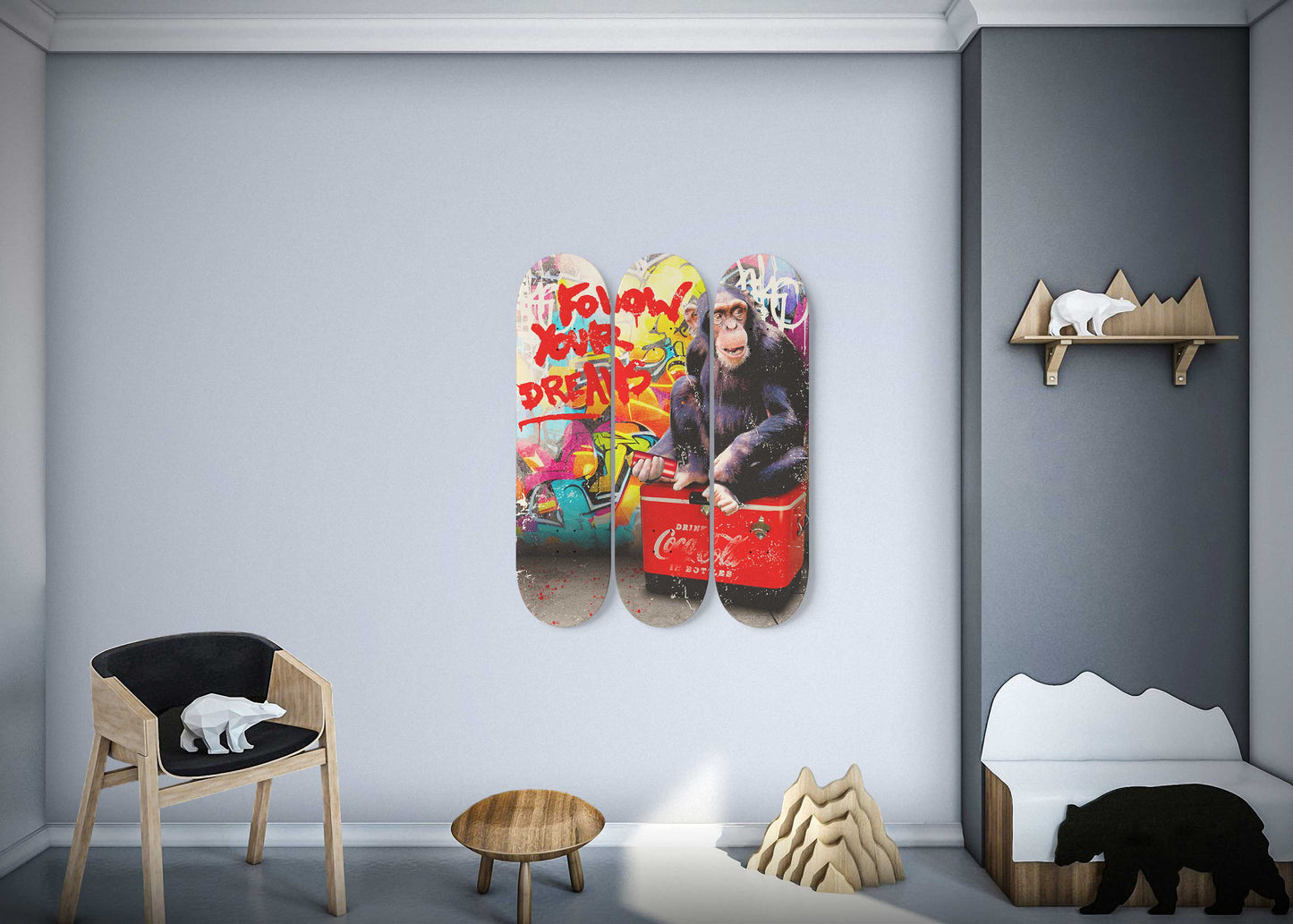 Banksy Follow your Dreams Street Art Graffiti Home Decor Skateboard Wall Art For Bedroom Housewarming Gift