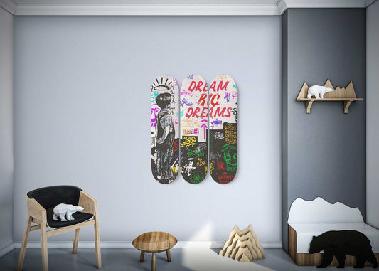 Banksy Dream Big Dreams Skateboard Wall Art Street Pop Art Style Banksy Print Modern Wall Art Decor