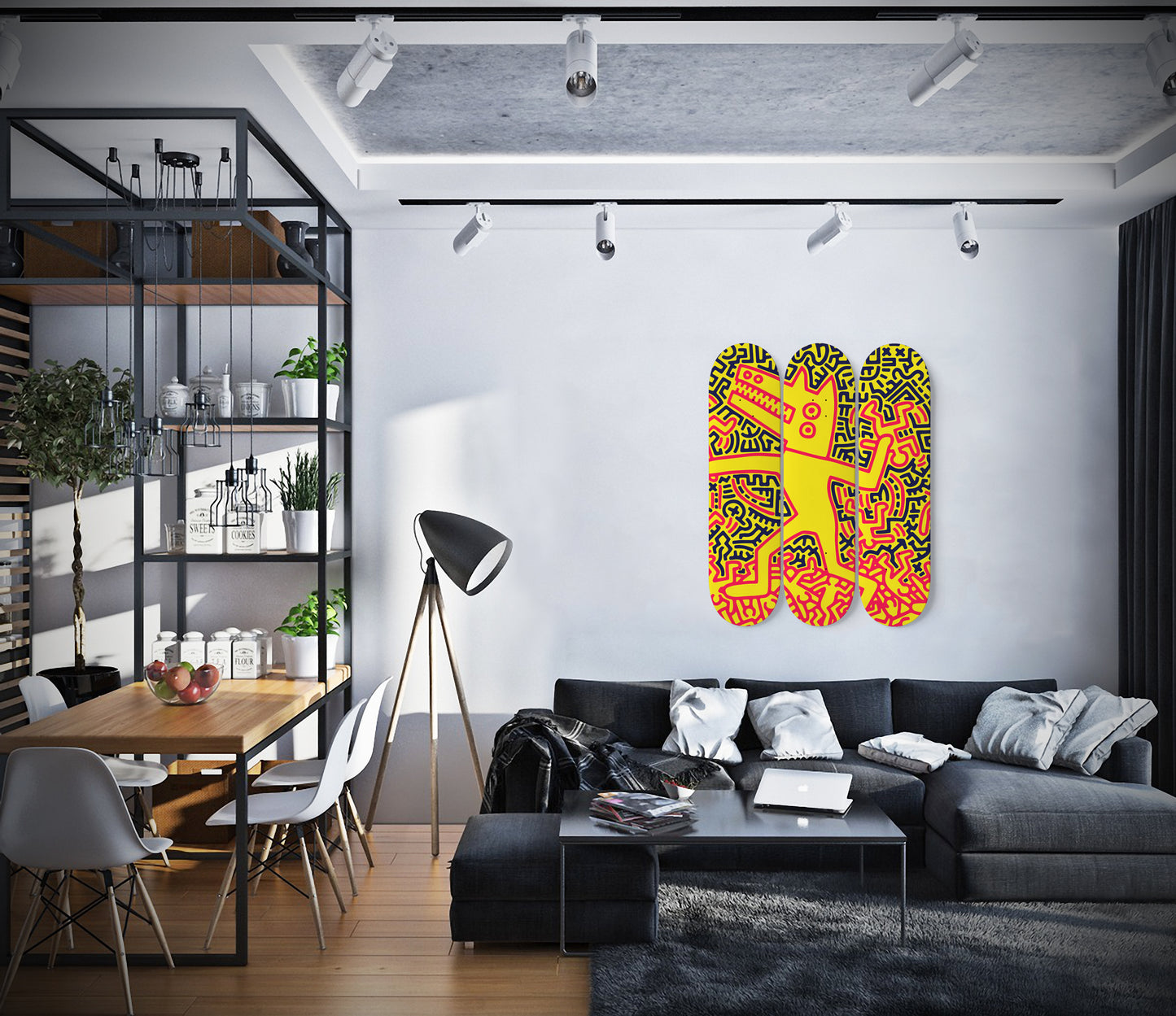 Keith Haring - Monster - 3 Piece Skateboard Wall Art