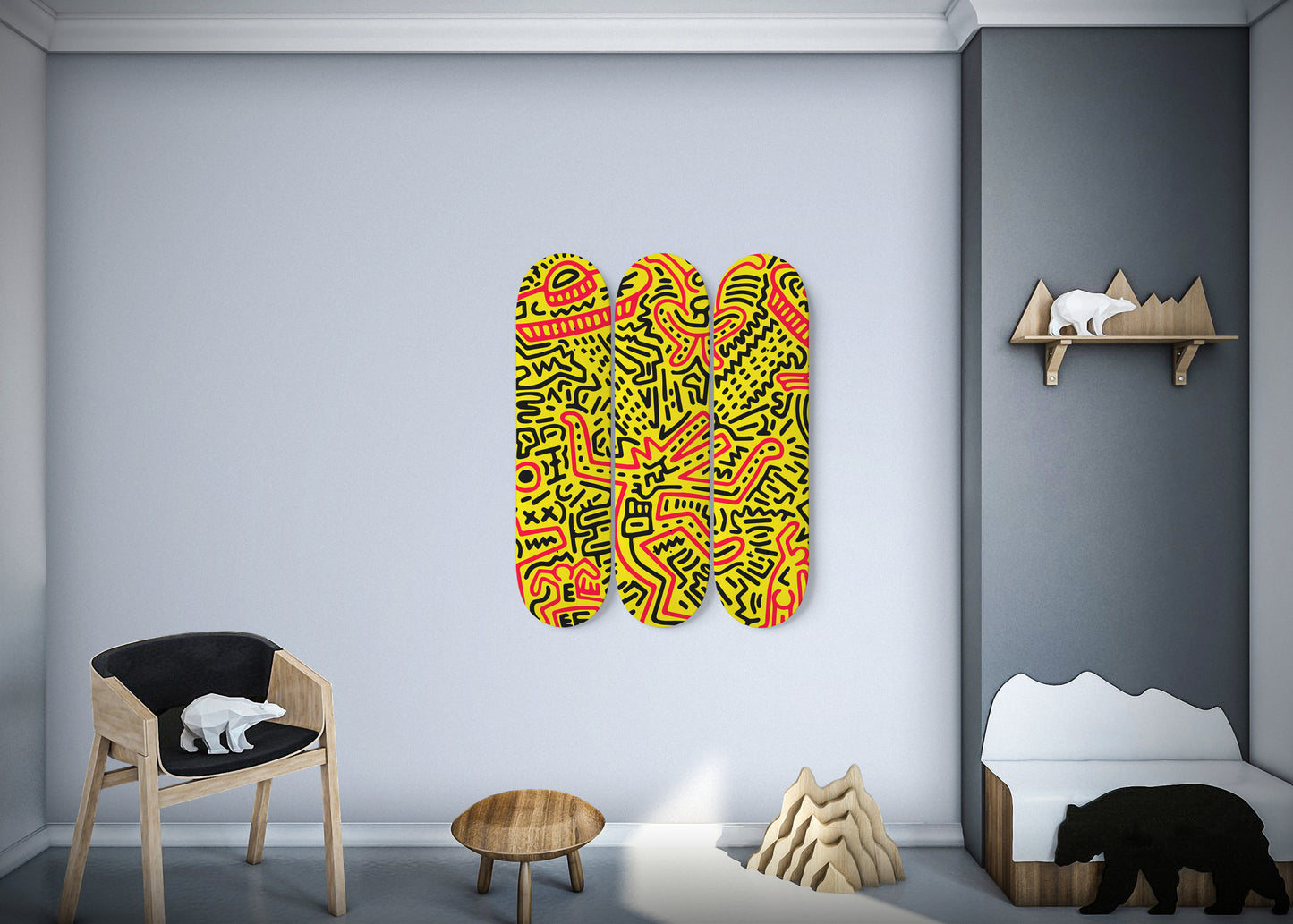 Keith Haring - Paperback - 3 Piece Skateboard Wall Art