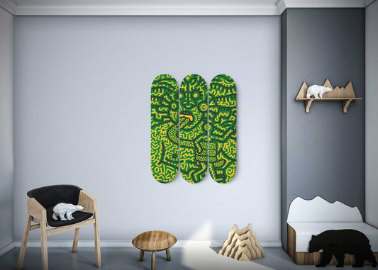 Keith Haring Medusa Skateboard Wall Art Pro-Grade Maple Wood For Living Room Decor Medusa Print