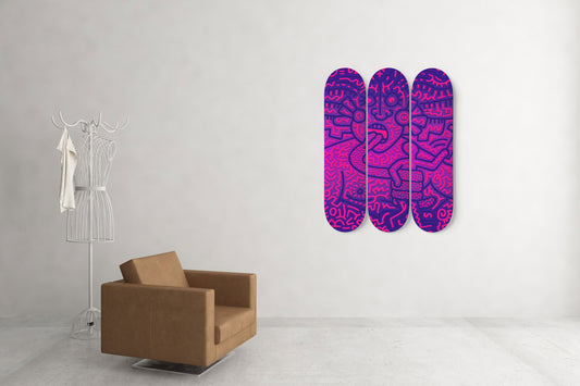 Keith Haring Medusa Skateboard Wall Art Medusa Pop Art Living Room Decor Wood Wall Large Keith Haring Art
