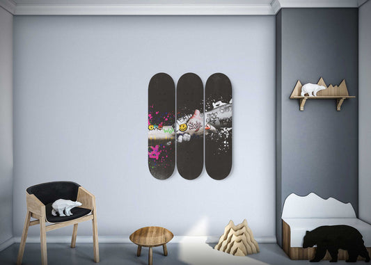 Banksy Graffiti Peace Hands Skateboard Wall Art Print Banksy Street Pop Art Decor For Bedroom Wall Sign