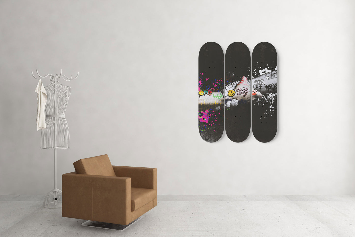 Banksy Graffiti Peace Hands Skateboard Wall Art Print Banksy Street Pop Art Decor For Bedroom Wall Sign