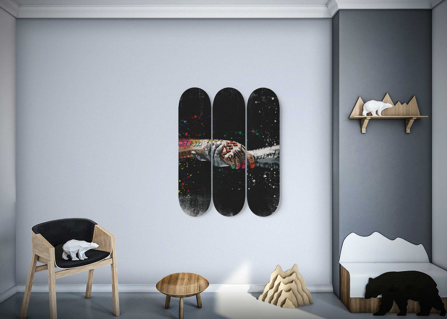 Banksy Peace Hold Hands Graffiti Skateboard Wall Art Print Banksy Street Style Pop Art Living Room Decor Family Gift Ideas