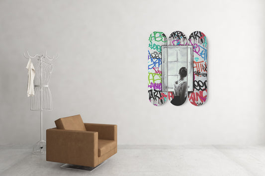Banksy Woman Window Edge Wall Art | 3 - Piece Skateboard Wall Art,  Graffiti Pop Art, Pro-Grade Maple wood Wall Hanging Art