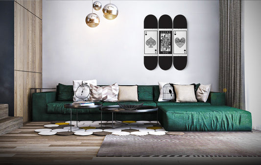 Lucky You Trendy Black Ace Card | 3 - Deck Skateboard Wall Art, Aesthetic Home/Gameroom Decor, Retro Pop Art, Gift For Gamer