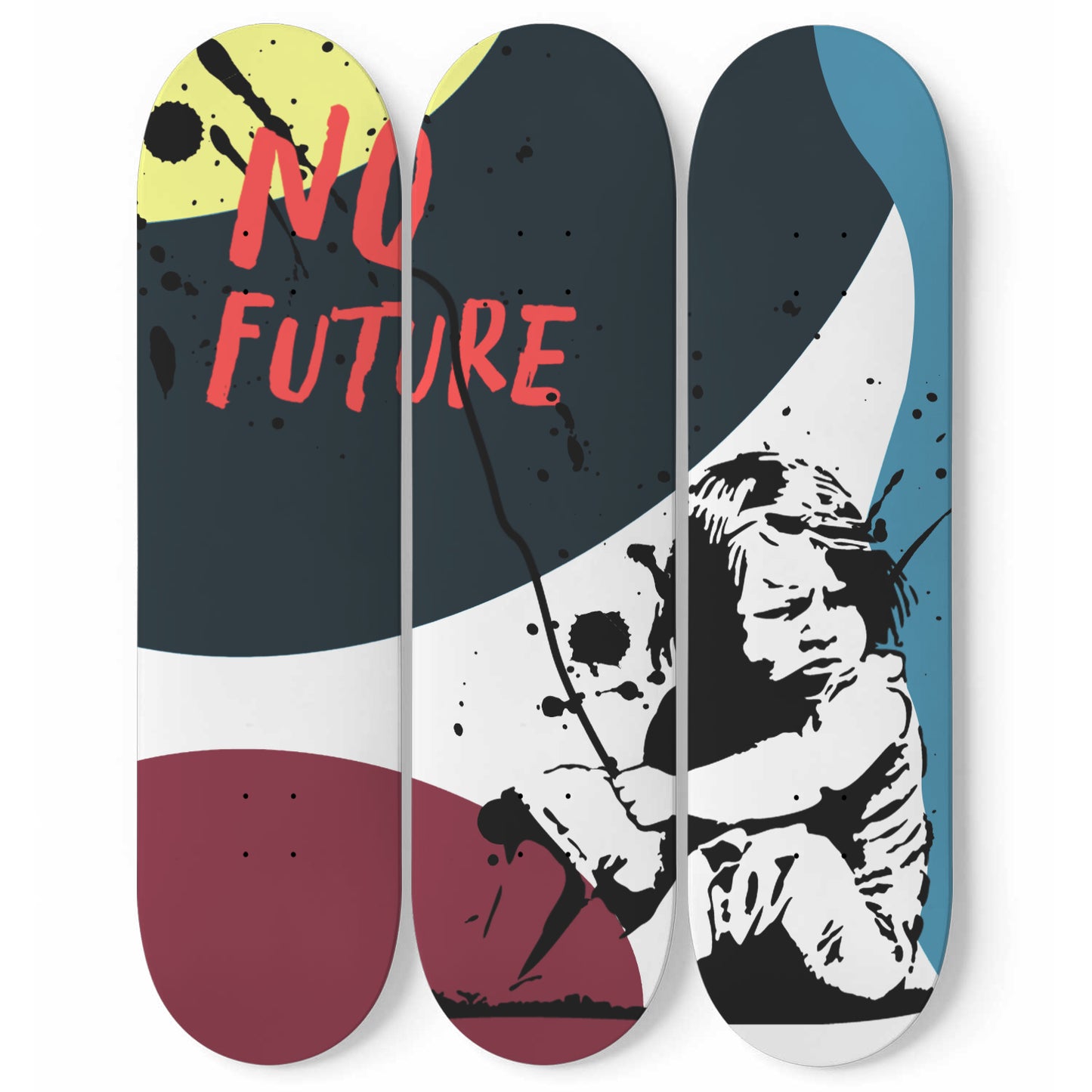 Banksy No Future Skateboard Art Banksy Print Wall Decor Graffiti Girl Maple Wood Wall Hanging Housewarming Gift