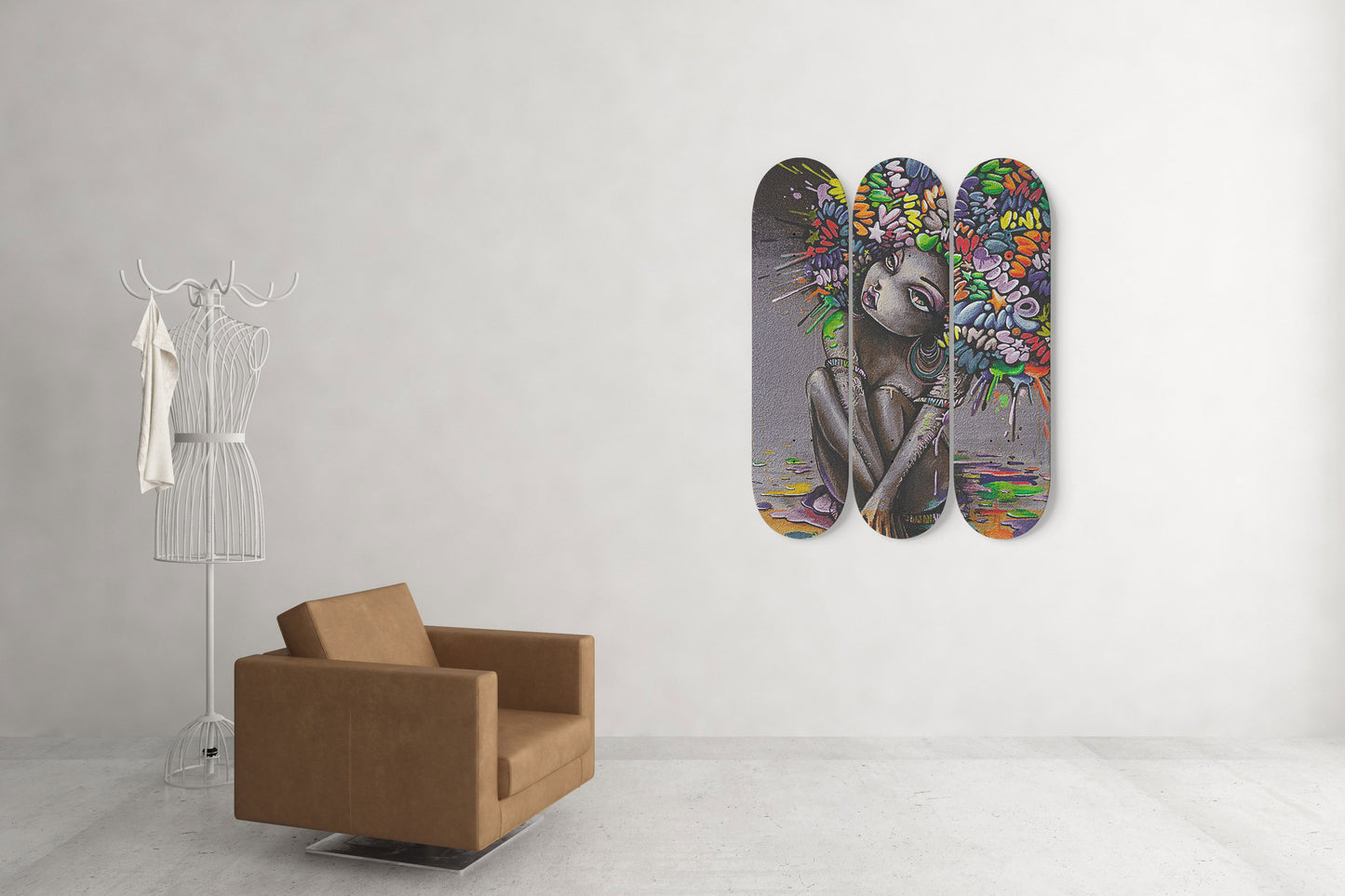 Beautiful Girls Graffiti Skateboard Wall Art Pro-Grade Maple Wood Home Decoration