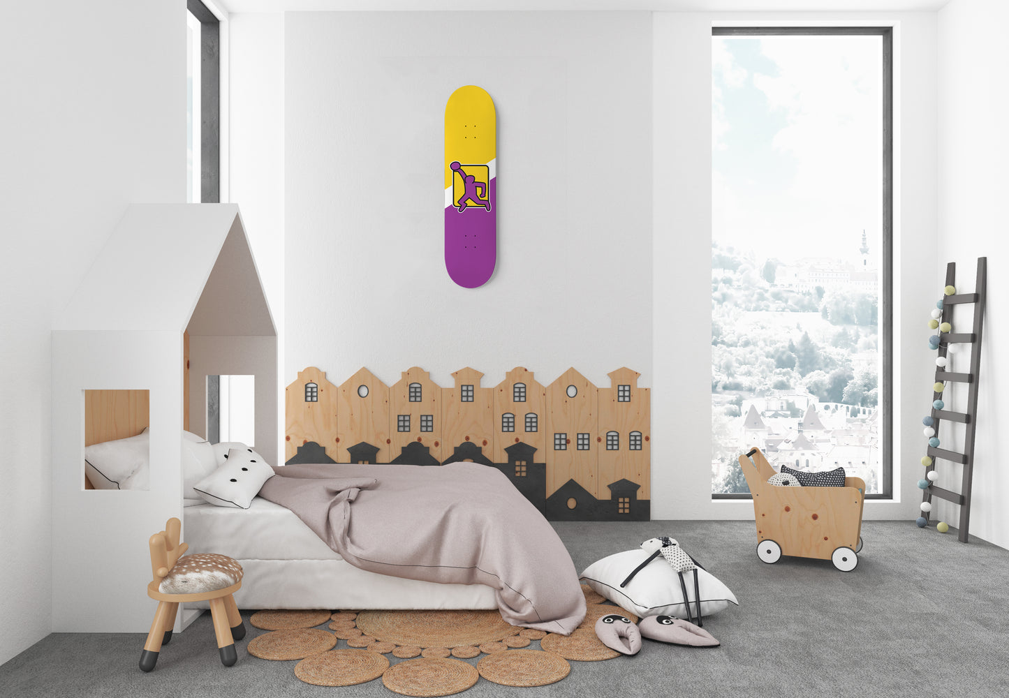 Keith Haring - Purple Jumpman Jordan Design Art Design Art- Skateboard Wall Art