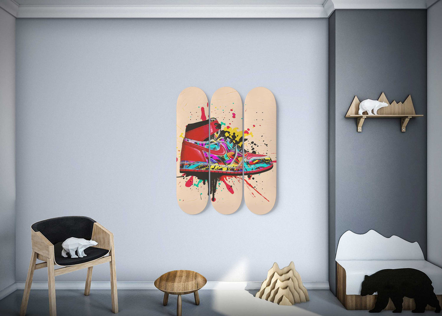 Banksy Sneakers Graffiti Skateboard Wall Art Graffiti Color Sign Gift Ideas For Boyfriend Game Room Decor